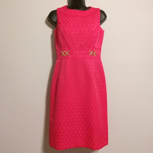 NWOT Tahari Hot Pink Cocktail Dress sz 2 - Picture 2 of 3